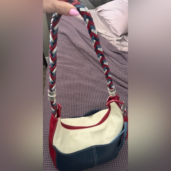 Brighton Barbados Patriotic Red, White, & Blue Shoulder Hobo - Limited Edition - Picture 7 of 7
